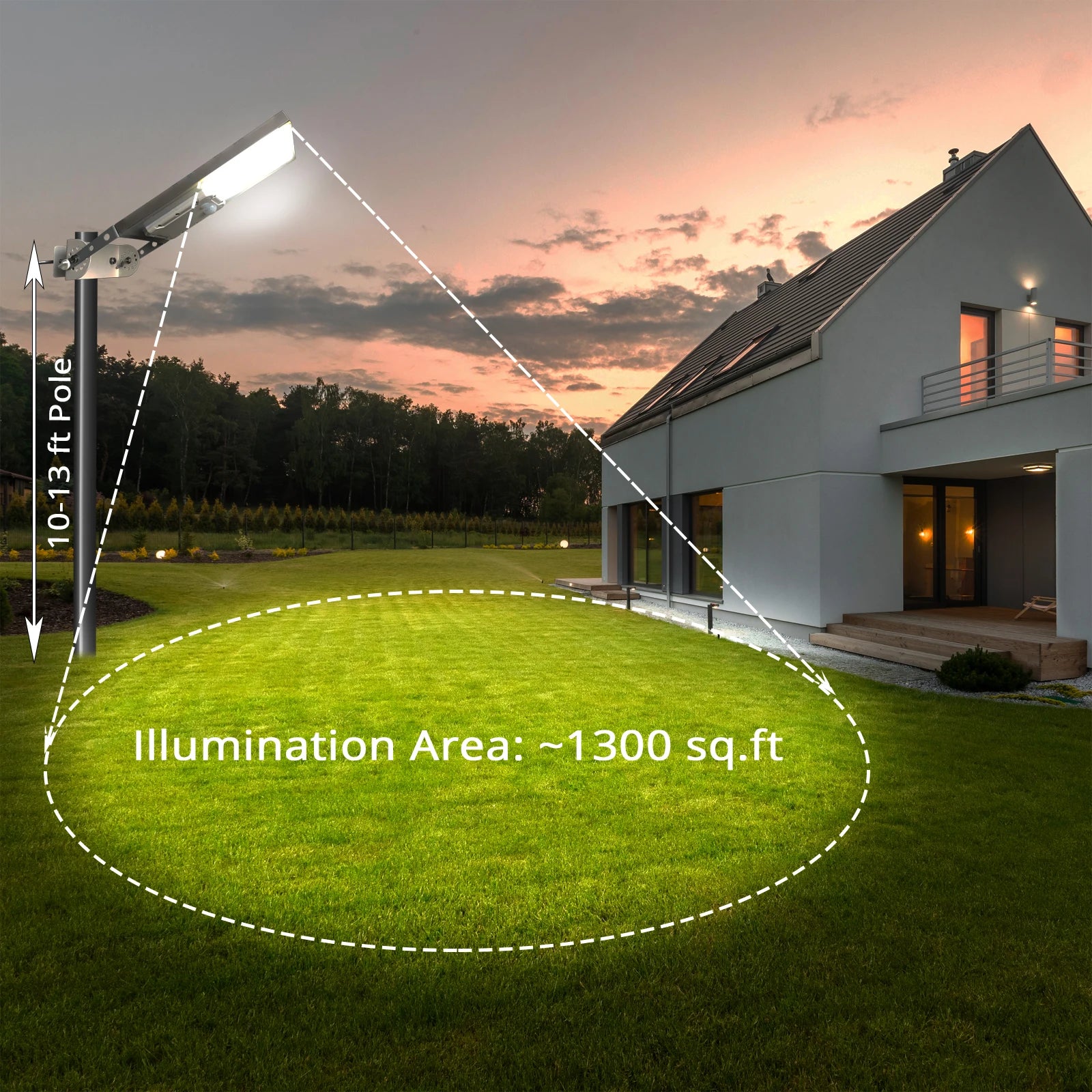 Solar Street Light HEX – All-in-One 3 Modes Auto ON/OFF IP65