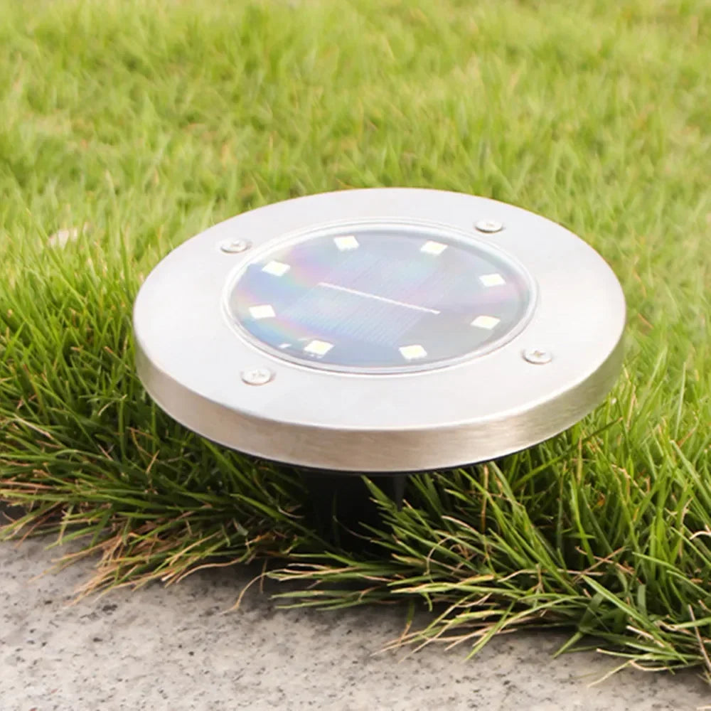Solar Underground Disk Light – 4PCS 8LED Garden Spotlight