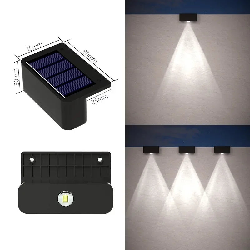 Solar Wall Step Light 1-4PCS – LED Waterproof Yard Fence Stair