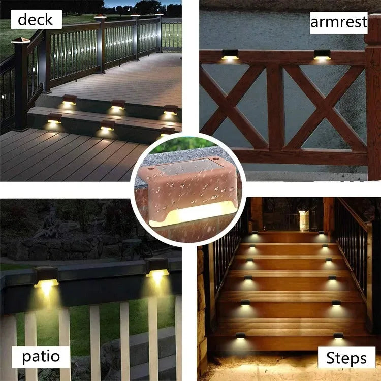 Solar Step Stair Light 1-20PCS – LED Warm White Waterproof Path