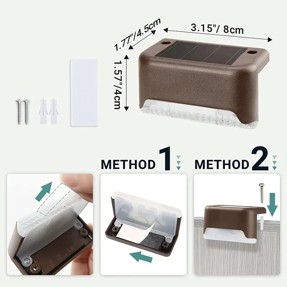 Solar Step Stair Light 1-20PCS – LED Warm White Waterproof Path