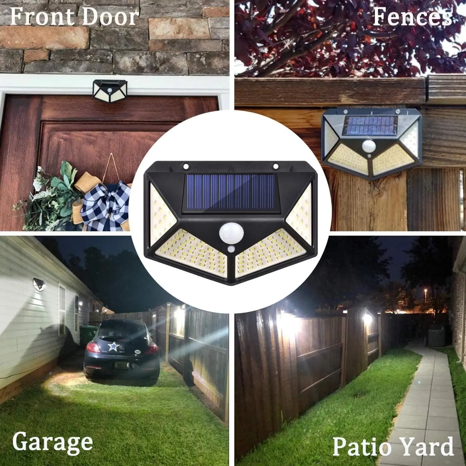Solar Wall Street Light – 100LED PIR Motion Sensor Garden Decor