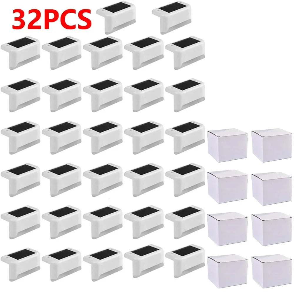 Solar Step Light 4-32 Pack – LED Warm White IP65 Waterproof Path