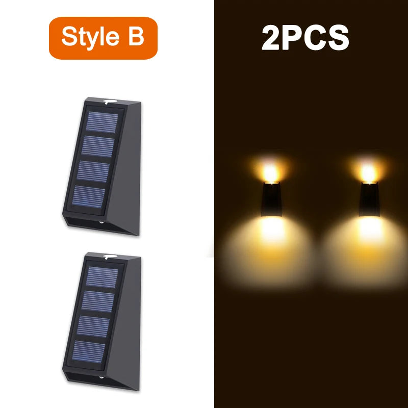 Solar Wall Porch Light – LED Waterproof Outdoor Villa Patio Decor