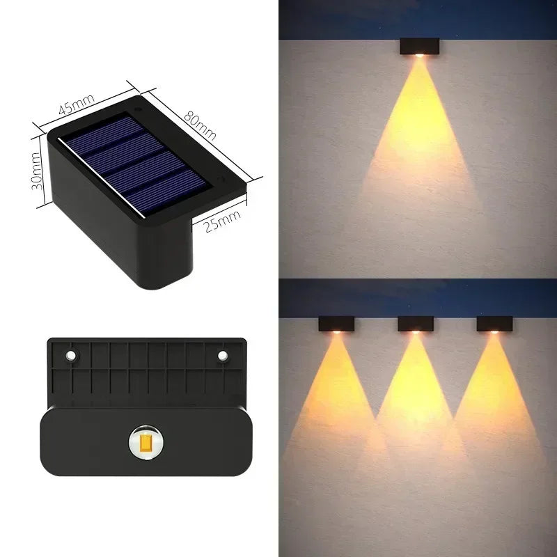 Solar Wall Step Light 1-4PCS – LED Waterproof Yard Fence Stair
