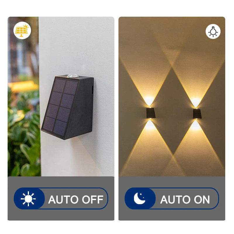 Solar Wall Porch Light – LED Waterproof Outdoor Villa Patio Decor