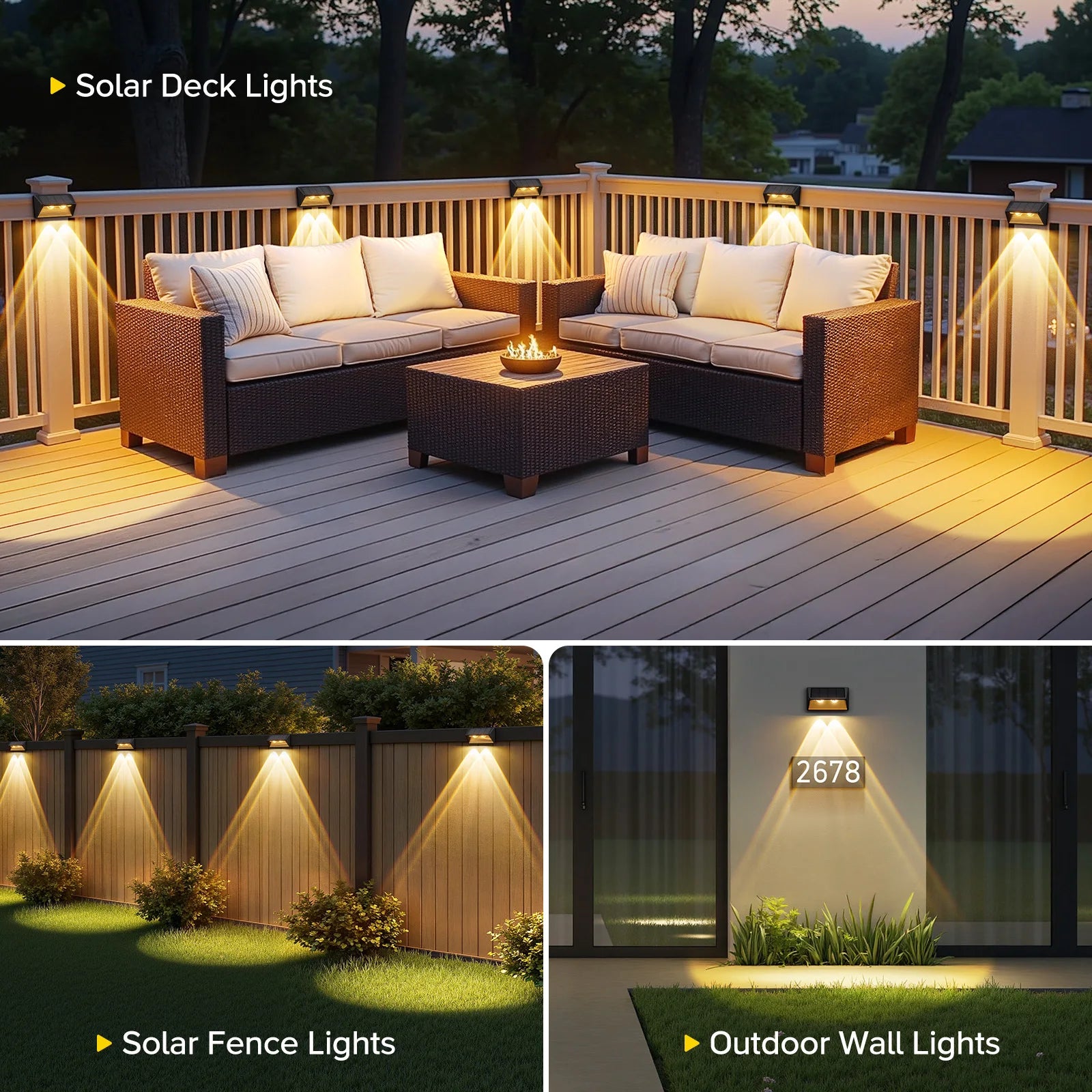Solar Fence Step Light 4-12 Pack – LED Cool White