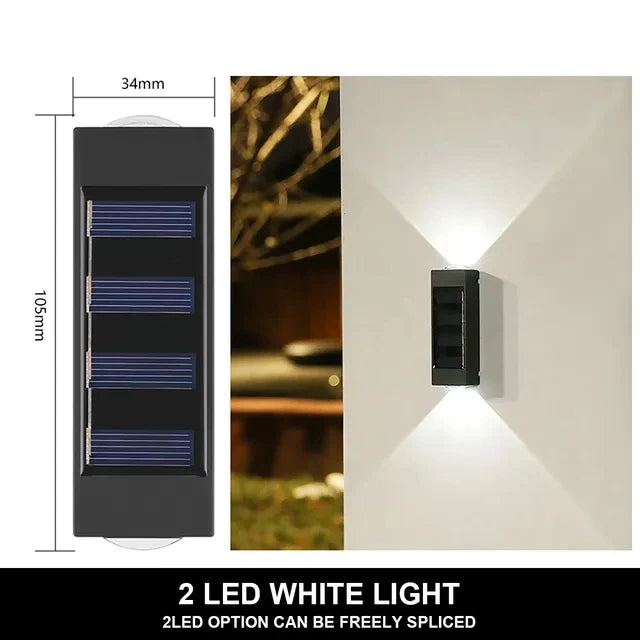 Solar Wall Light 4-10LED – Up Down Waterproof Garden Fence Decor