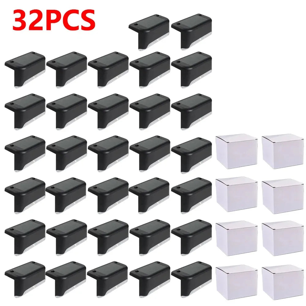 Solar Step Light 4-32 Pack – LED Warm White IP65 Waterproof Path