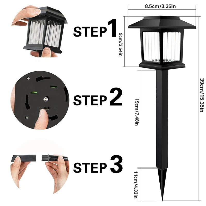 Solar Pathway Light 2PCS – LED Waterproof Driveway