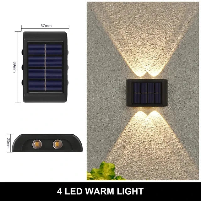 Solar Wall Light 4-10LED – Up Down Waterproof Garden Fence Decor