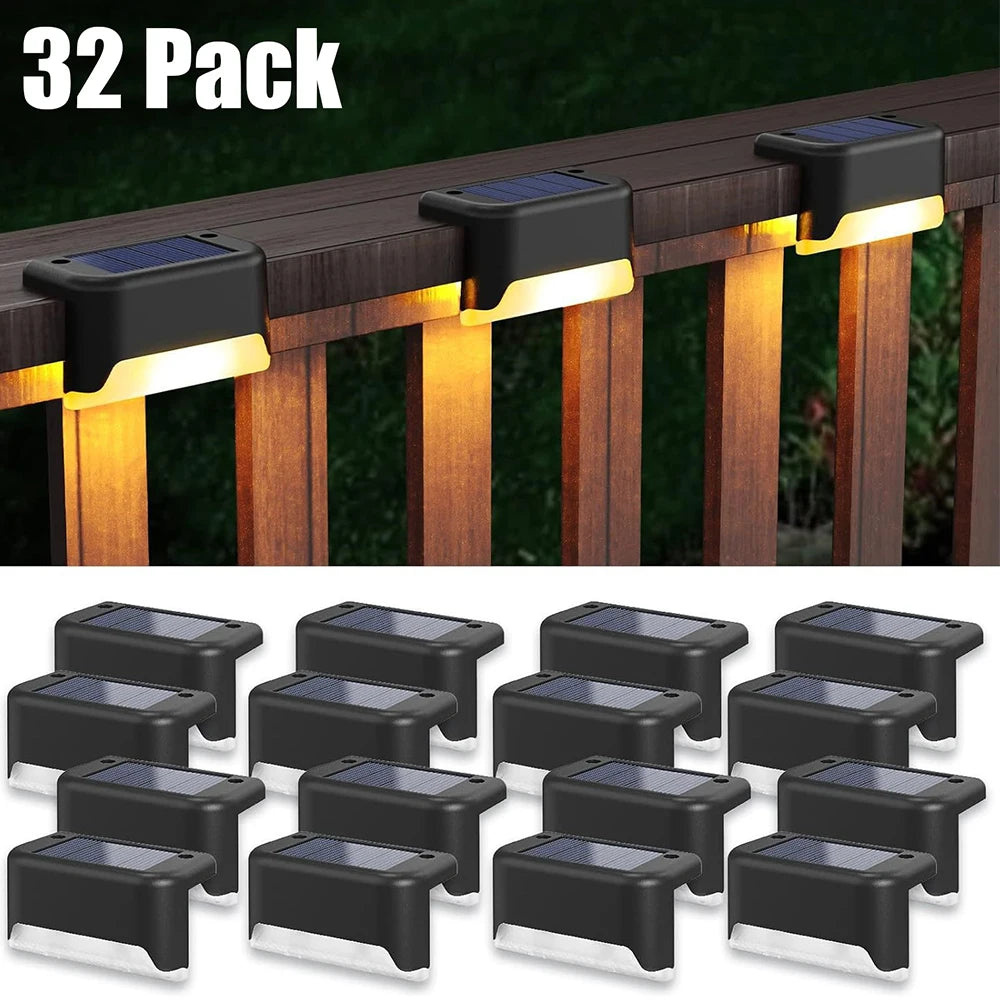 Solar Step Light 4-32 Pack – LED Warm White IP65 Waterproof Path