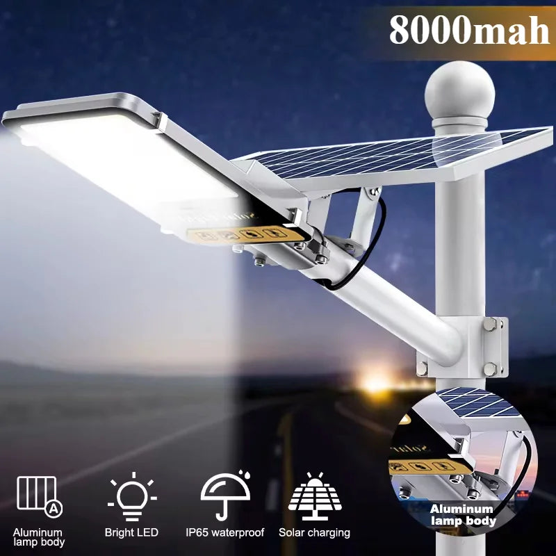 Solar Street Light 8000mAh – High Power Waterproof Garage Garden