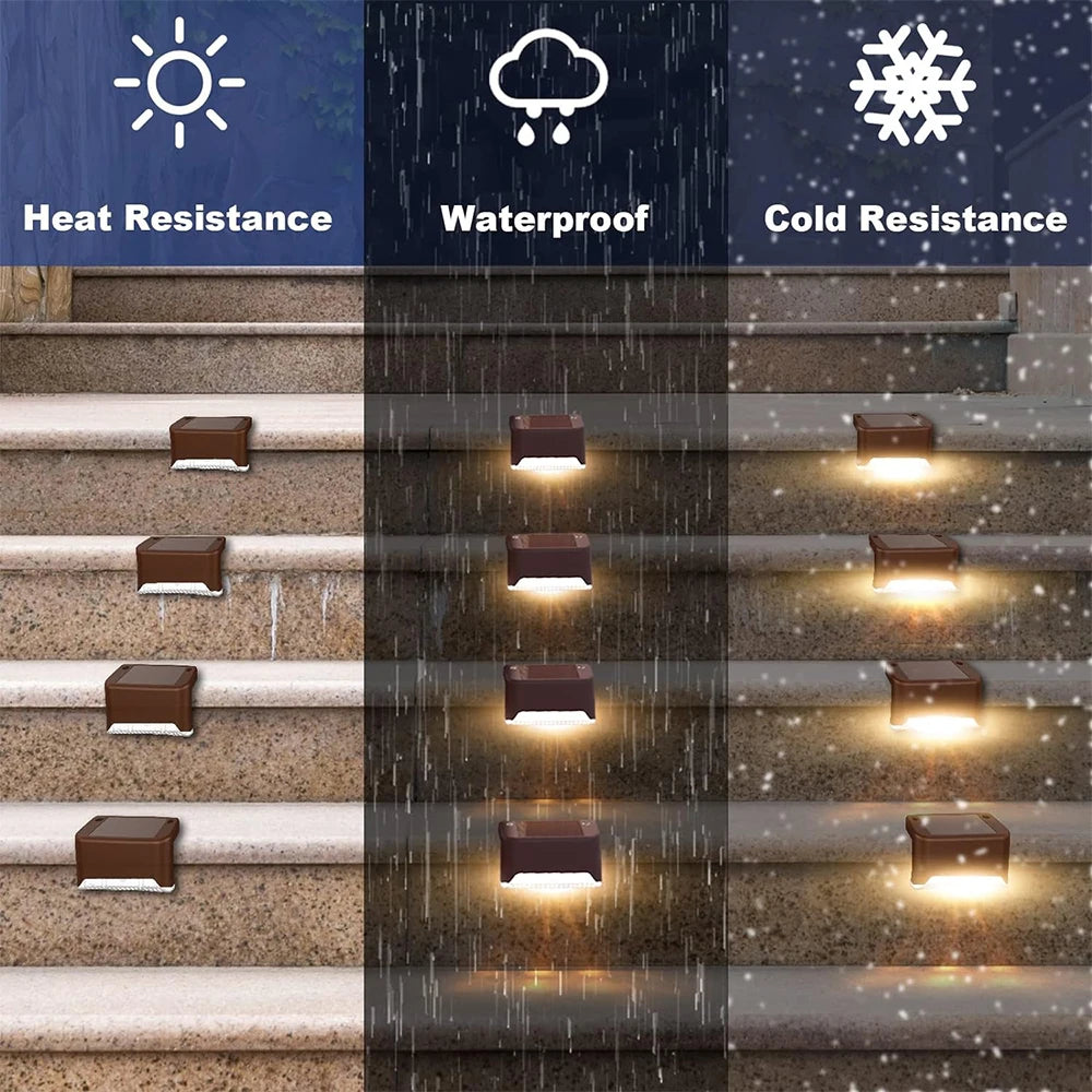 Solar Step Stair Light 1-20PCS – LED Warm White Waterproof Path