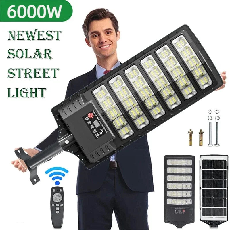 Solar Parking Lot Street Light – 5000mAh Remote