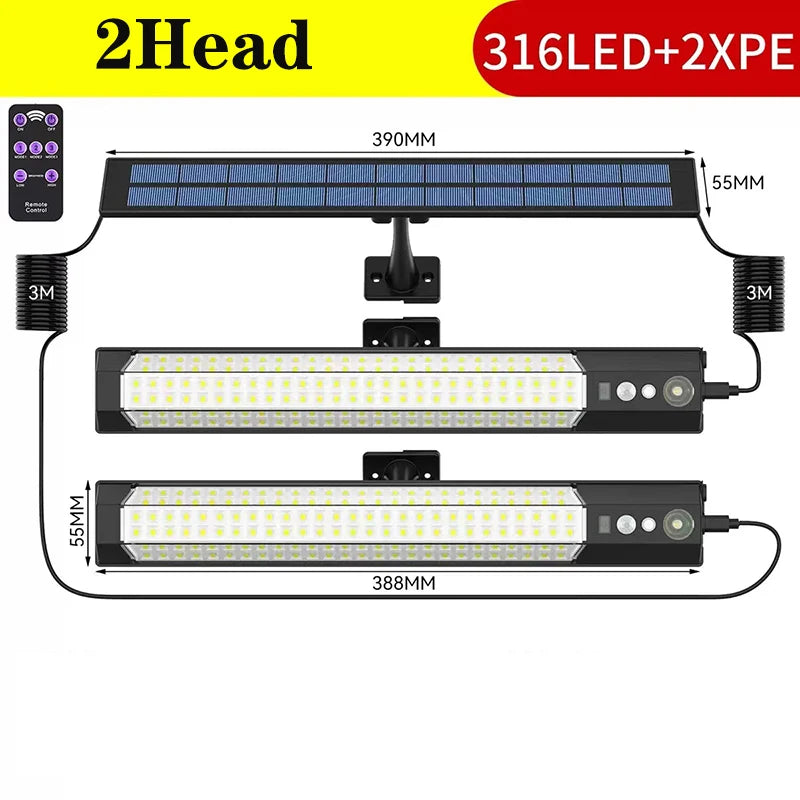 Solar Light Bar – 316LED 7 Mode Motion Sensor