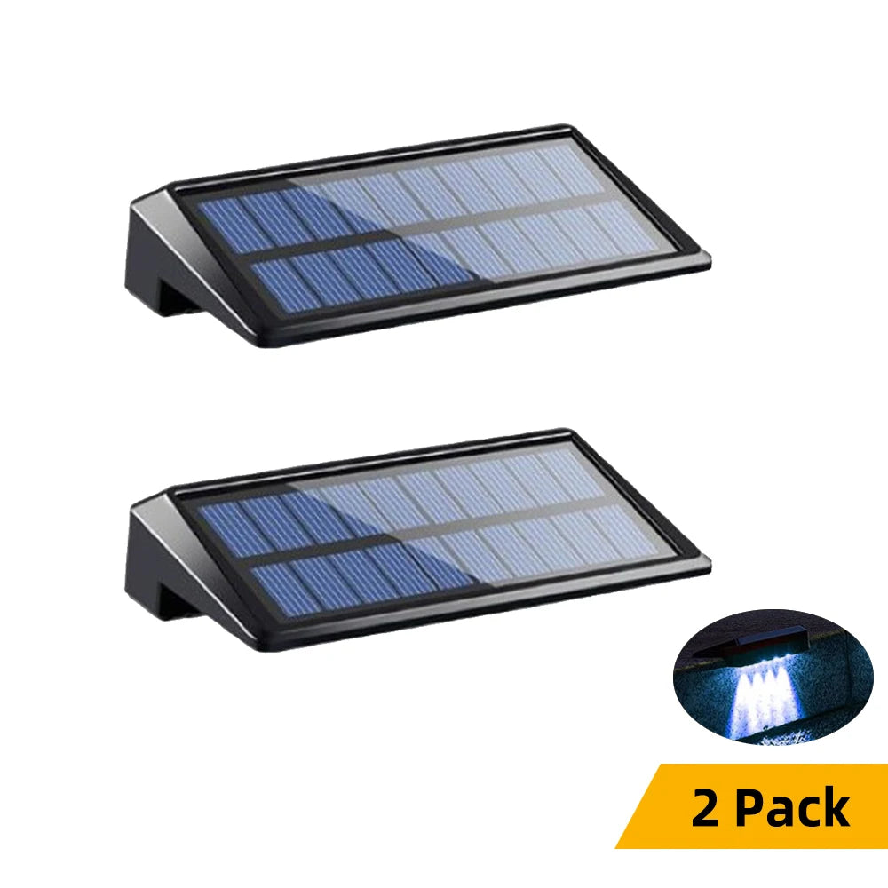 Solar Fence Wall Light 2-Pack – IP44 Waterproof