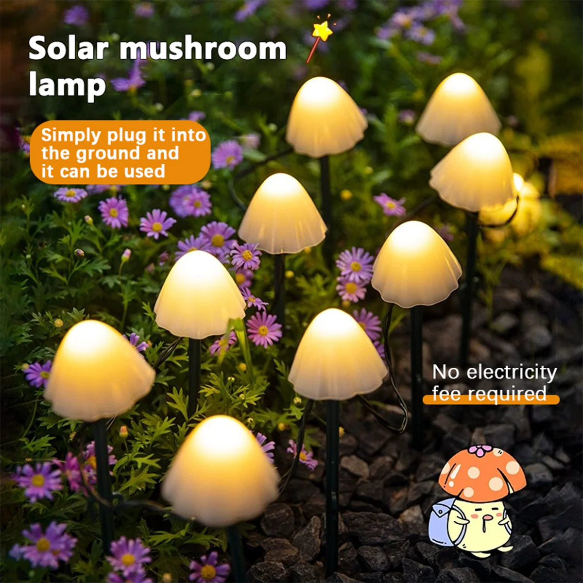 Solar Mushroom Garden Light – Pathway Waterproof LED