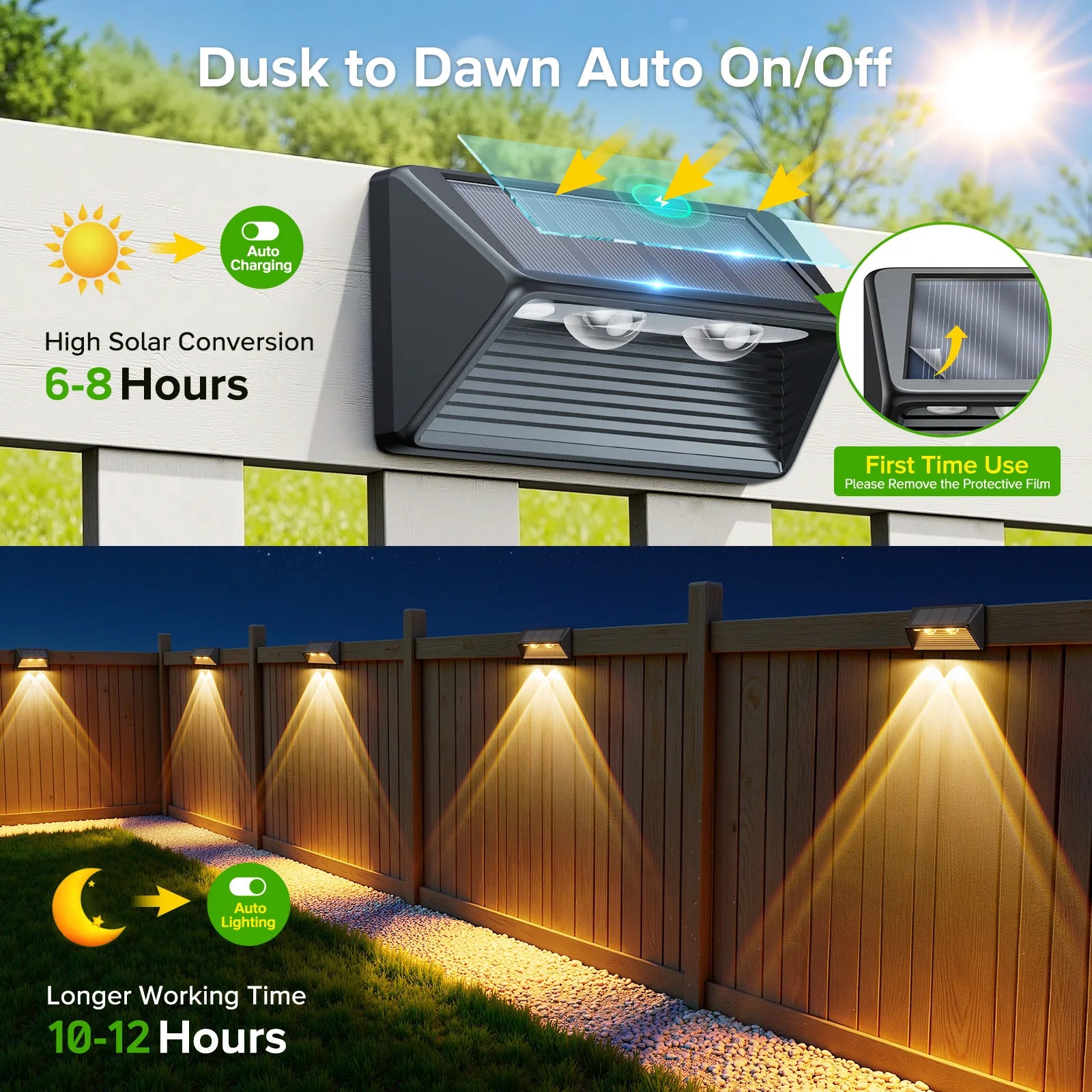 Solar Fence Step Light 4-12 Pack – LED Cool White