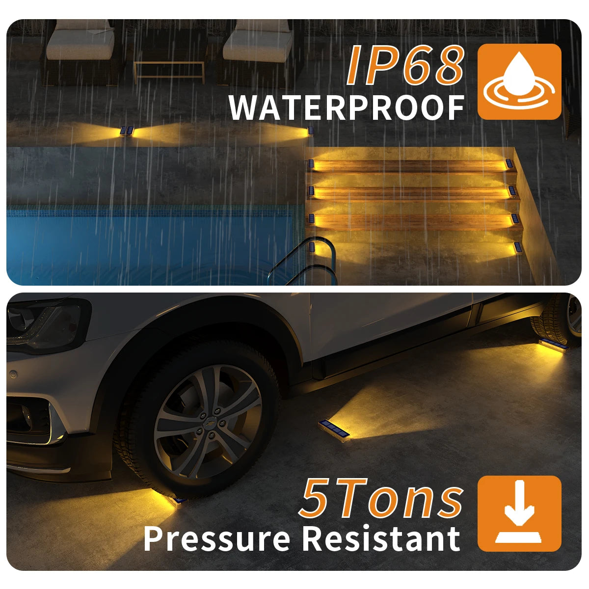 Solar Step Stair Light – LED IP68 Waterproof Lens Anti-theft