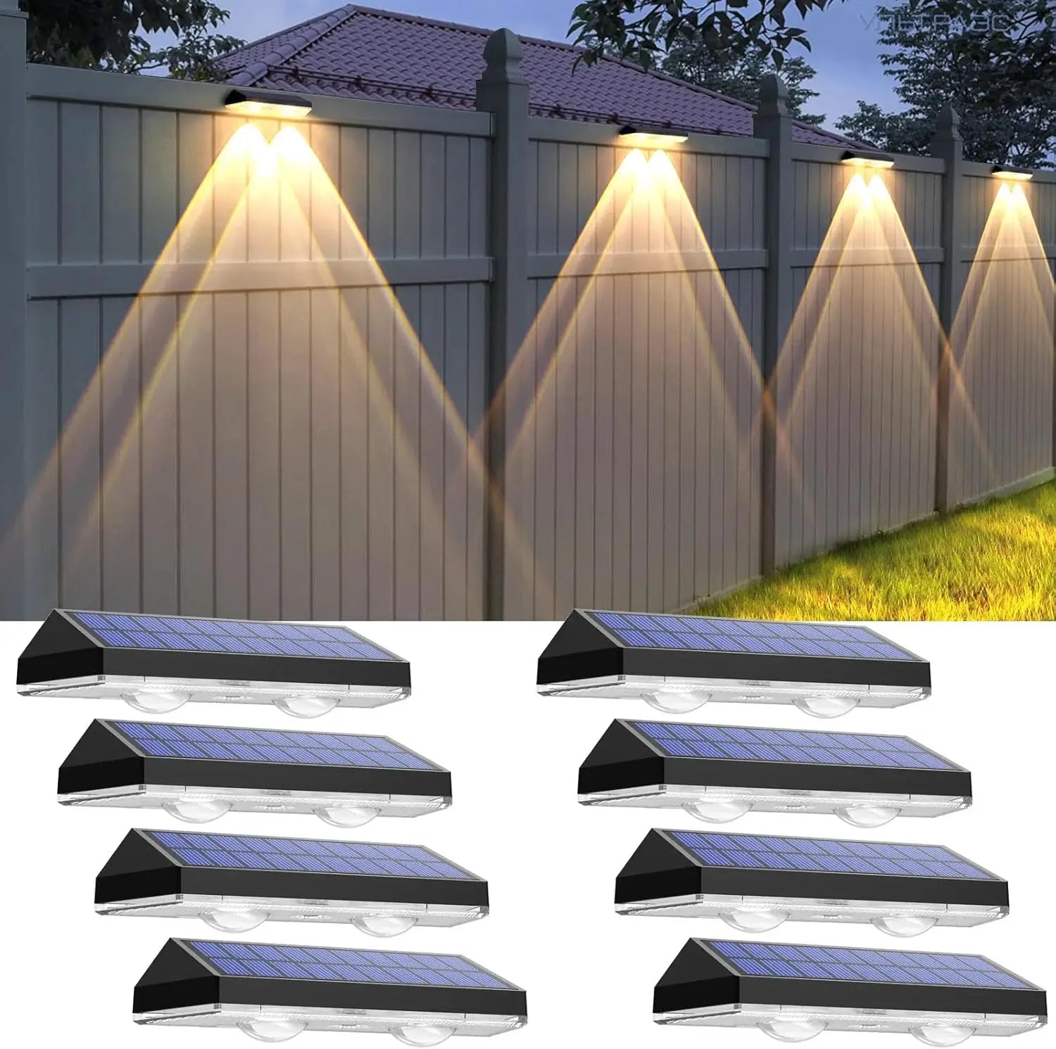 Solar Fence Step Light 1-8PCS – RGB Warm White