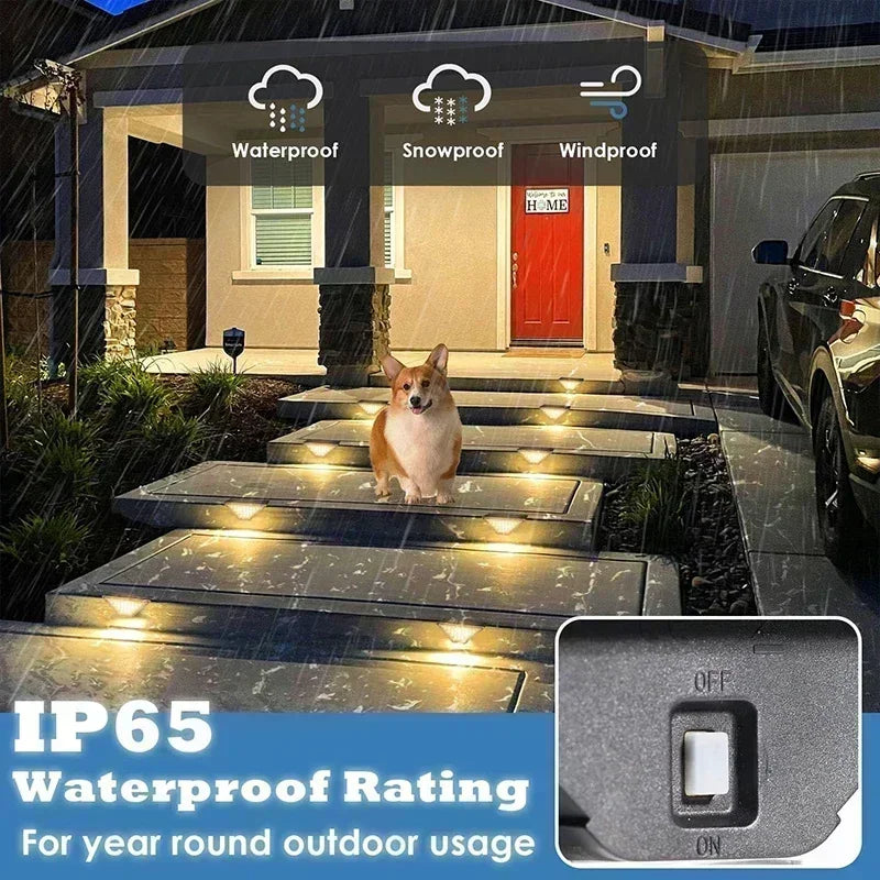 Solar Stair Step Light – LED Warm White IP65 Waterproof Walkway