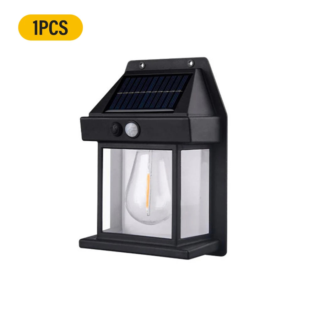 Solar Tungsten Wall Light – LED IP65 Motion Sensor Porch Garage
