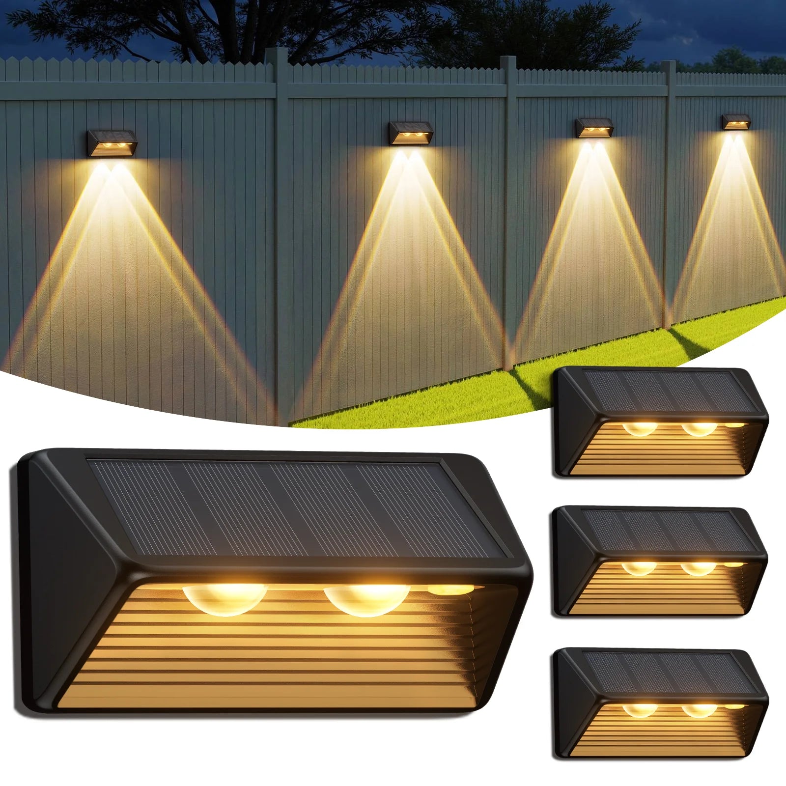 Solar Fence Step Light 4-12 Pack – LED Cool White