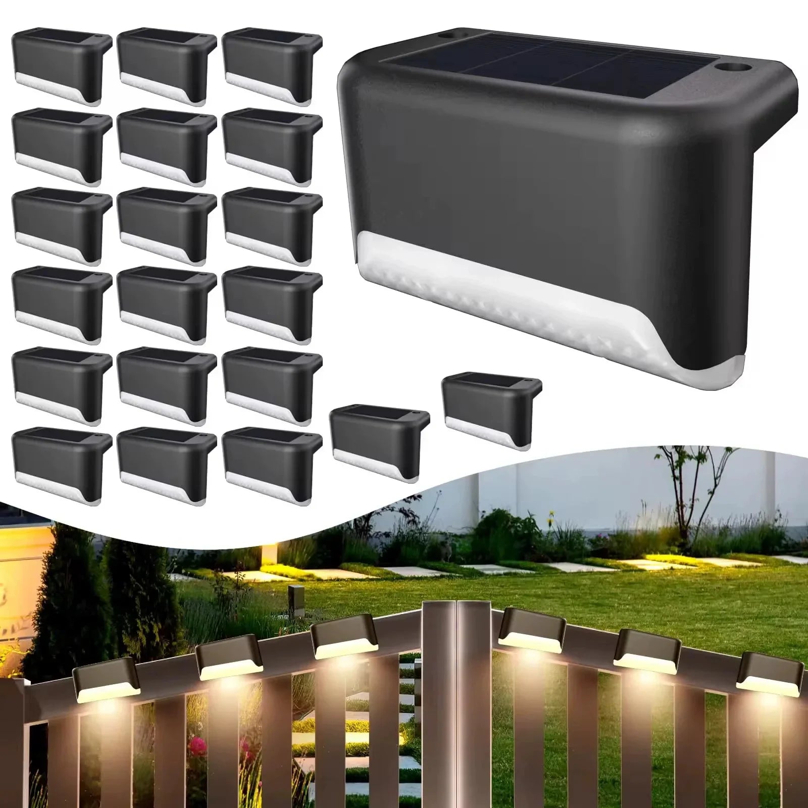 Solar Step Light 1-6 Pack – LED Waterproof Stairs Fence Railing