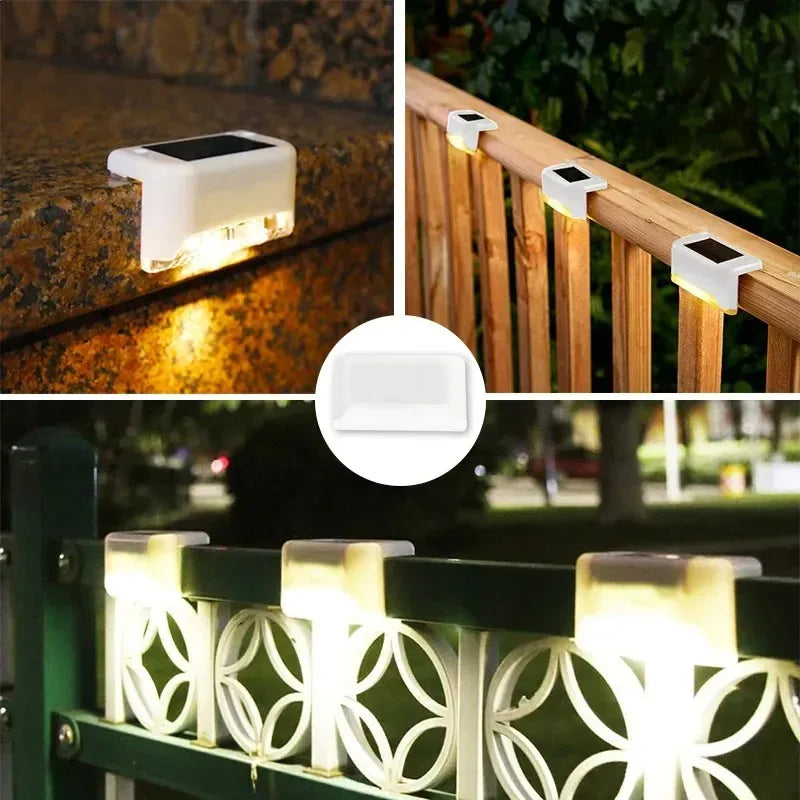 Solar Step Stair Light 1-20PCS – LED Warm White Waterproof Path