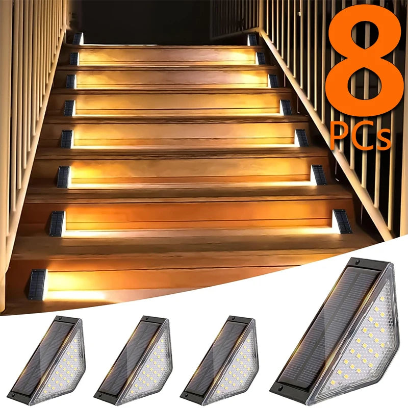 Solar Stair Step Light – LED Warm White IP65 Waterproof Walkway