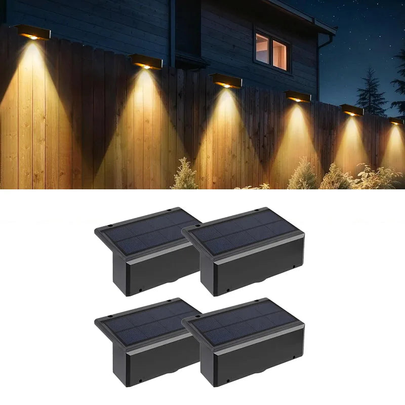 Solar Wall Fence Light – LED IP65 Waterproof Wireless Garden