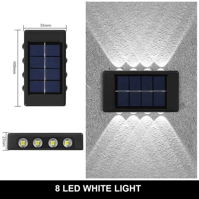Solar Wall Light 4-10LED – Up Down Waterproof Garden Fence Decor