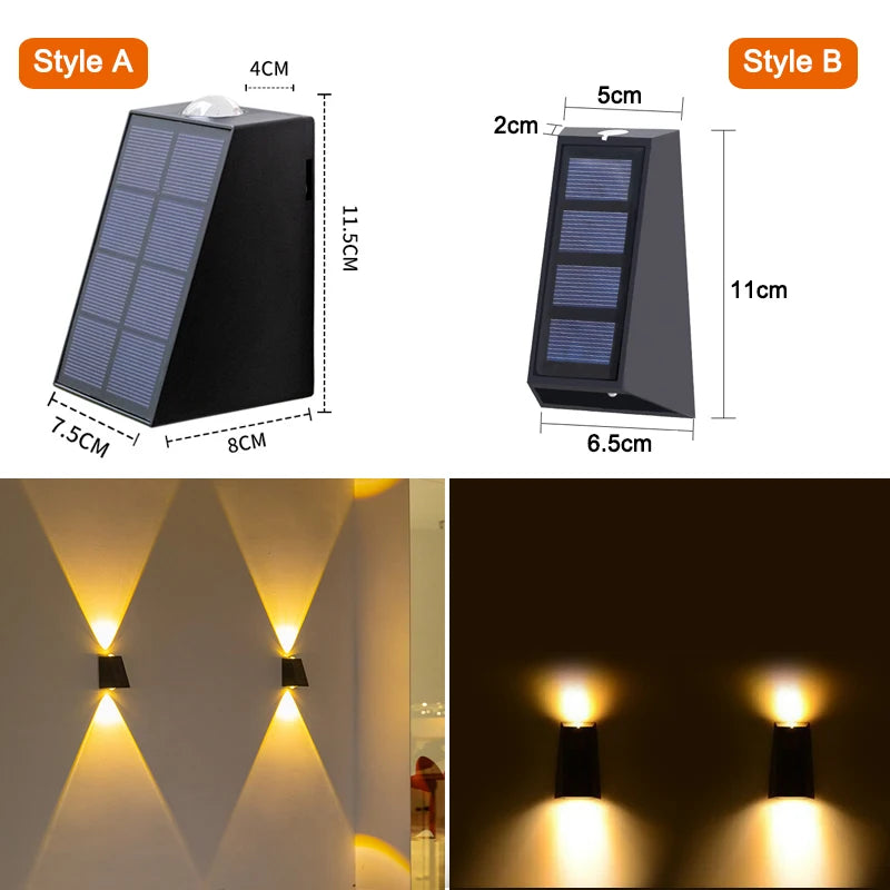 Solar Wall Porch Light – LED Waterproof Outdoor Villa Patio Decor