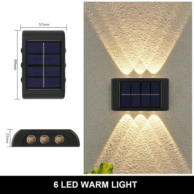Solar Wall Light 4-10LED – Up Down Waterproof Garden Fence Decor