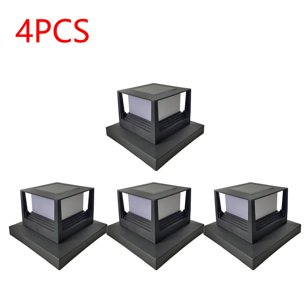 Solar Column Fence Gate Light – IP54 Waterproof