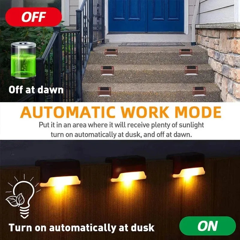 Solar Step Light 1-6 Pack – LED Waterproof Stairs Fence Railing