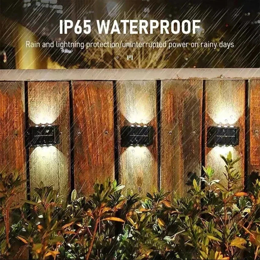 Solar Wall Light 4-10LED – Up Down Waterproof Garden Fence Decor
