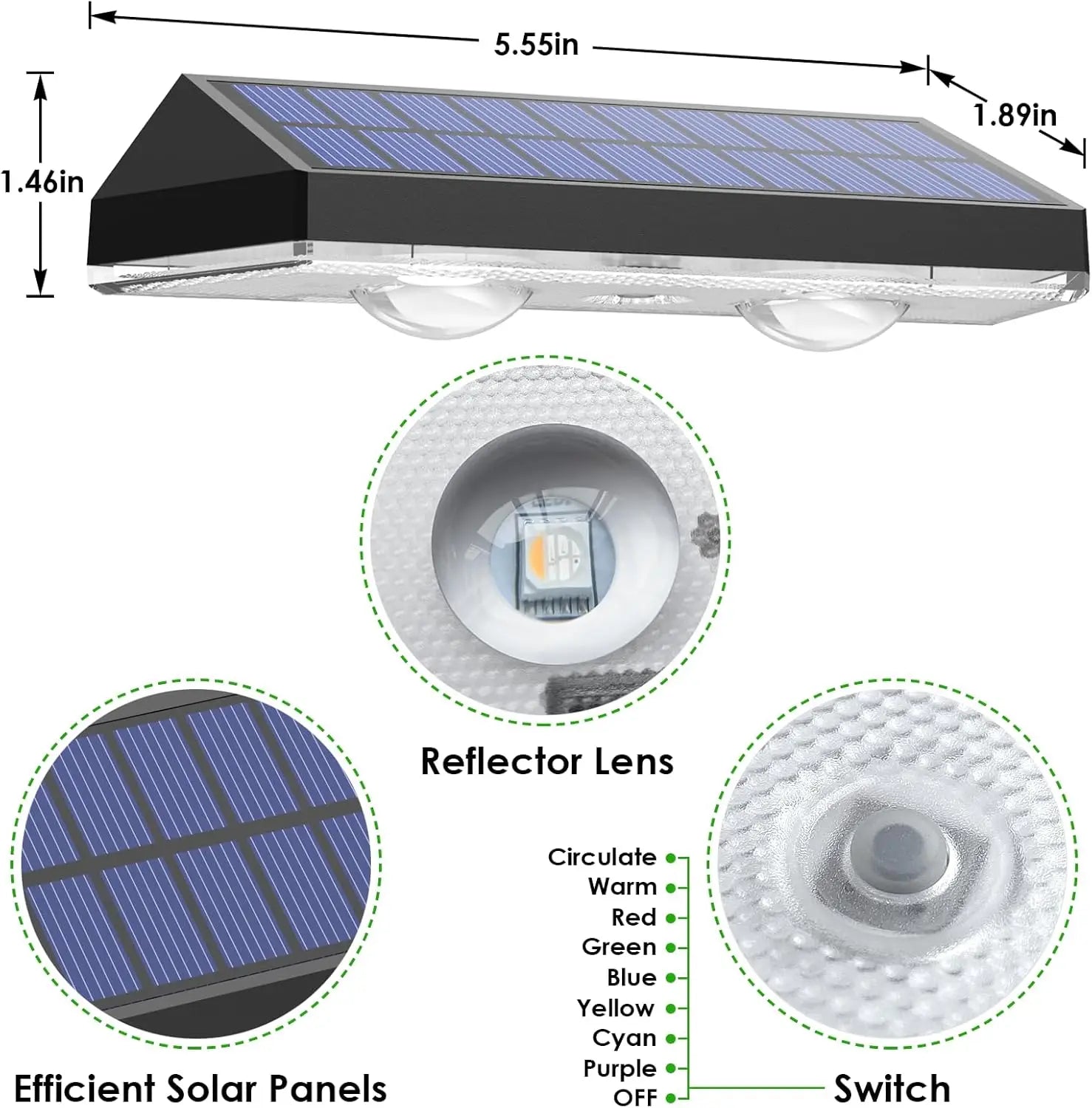 Solar Fence Step Light 1-8PCS – RGB Warm White