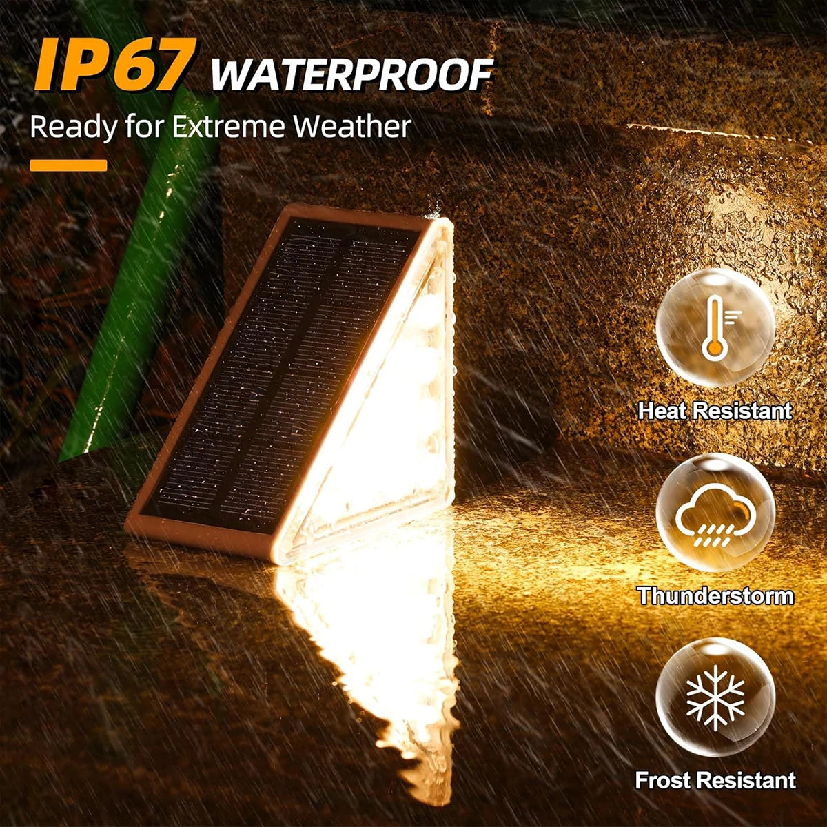 Solar Step Deck Light Triangle – IP67 Waterproof Outdoor Garden