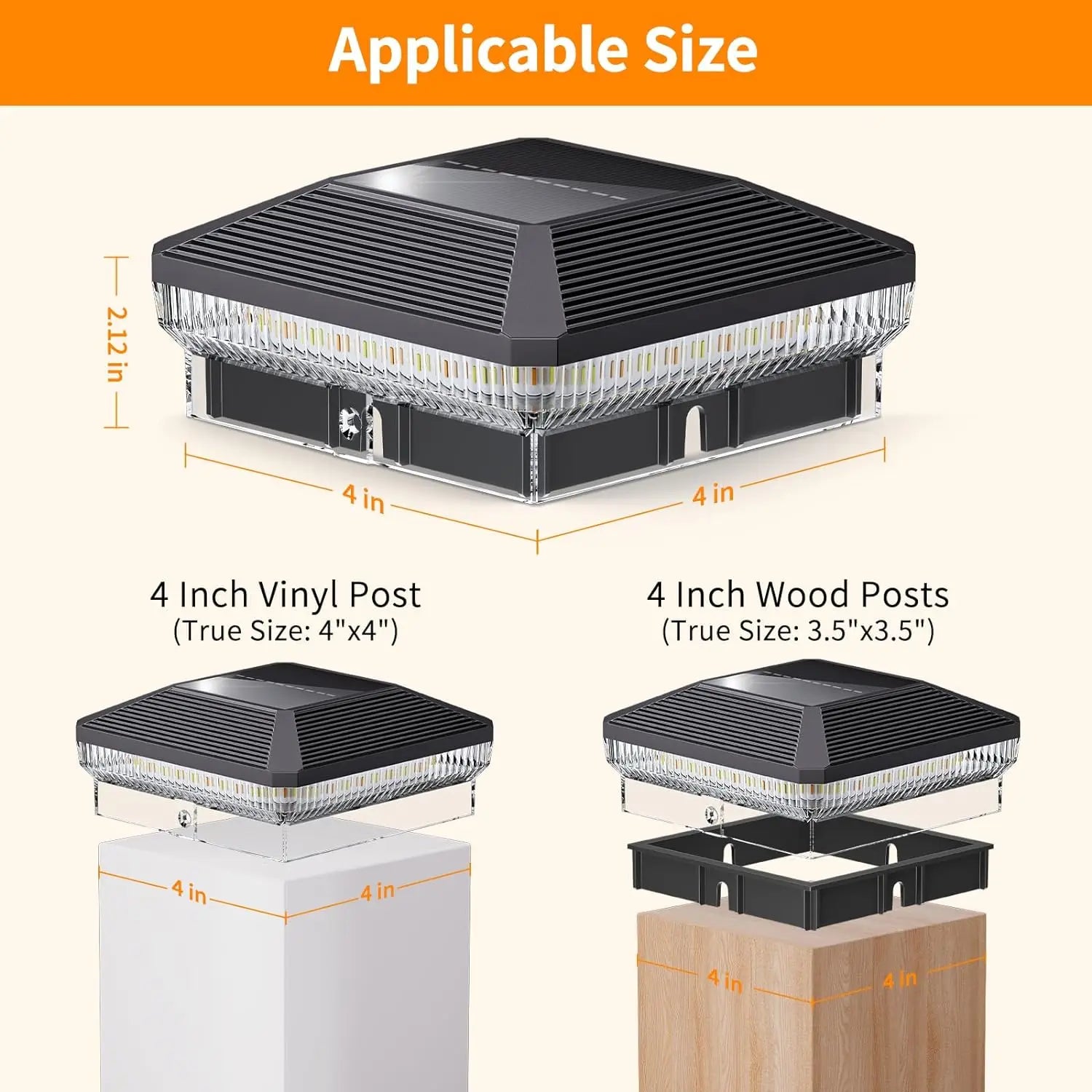 Solar Post Cap Light 6-12 Pack – 40LED 30LM