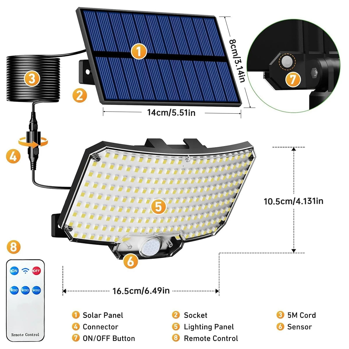 Solar Flood Light – 234LED IP65 Motion Sensor