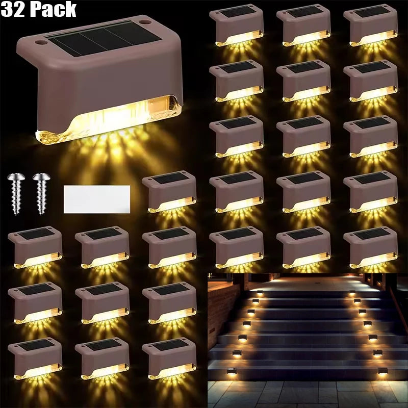 Solar Step Path Light 4-32 Pack – LED IP65 Waterproof Balcony