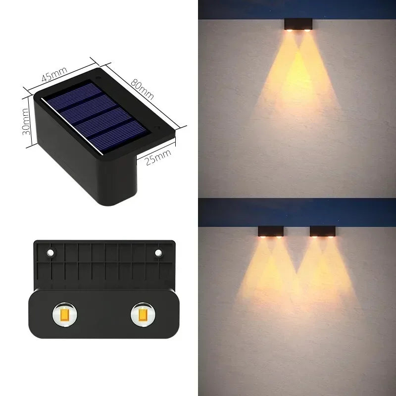 Solar Wall Step Light 1-4PCS – LED Waterproof Yard Fence Stair