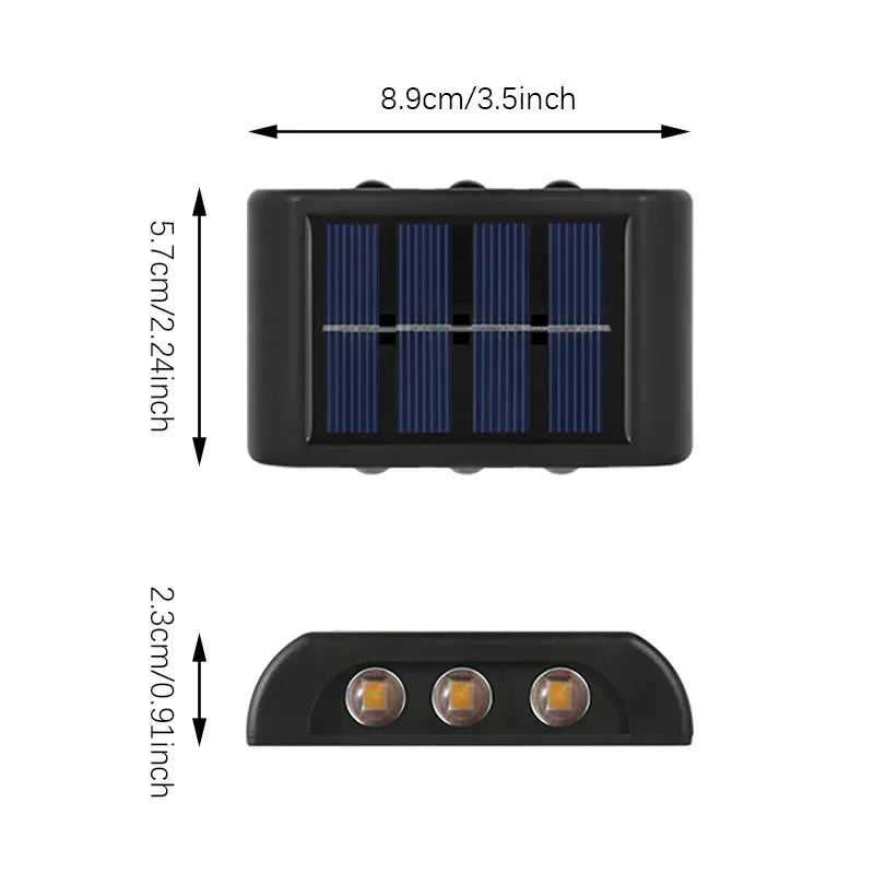 Solar Wall Fence Light – LED Dusk to Dawn Waterproof Garden