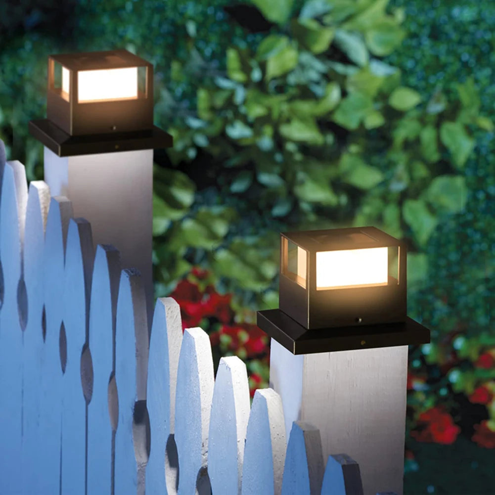 Solar Column Fence Gate Light – IP54 Waterproof