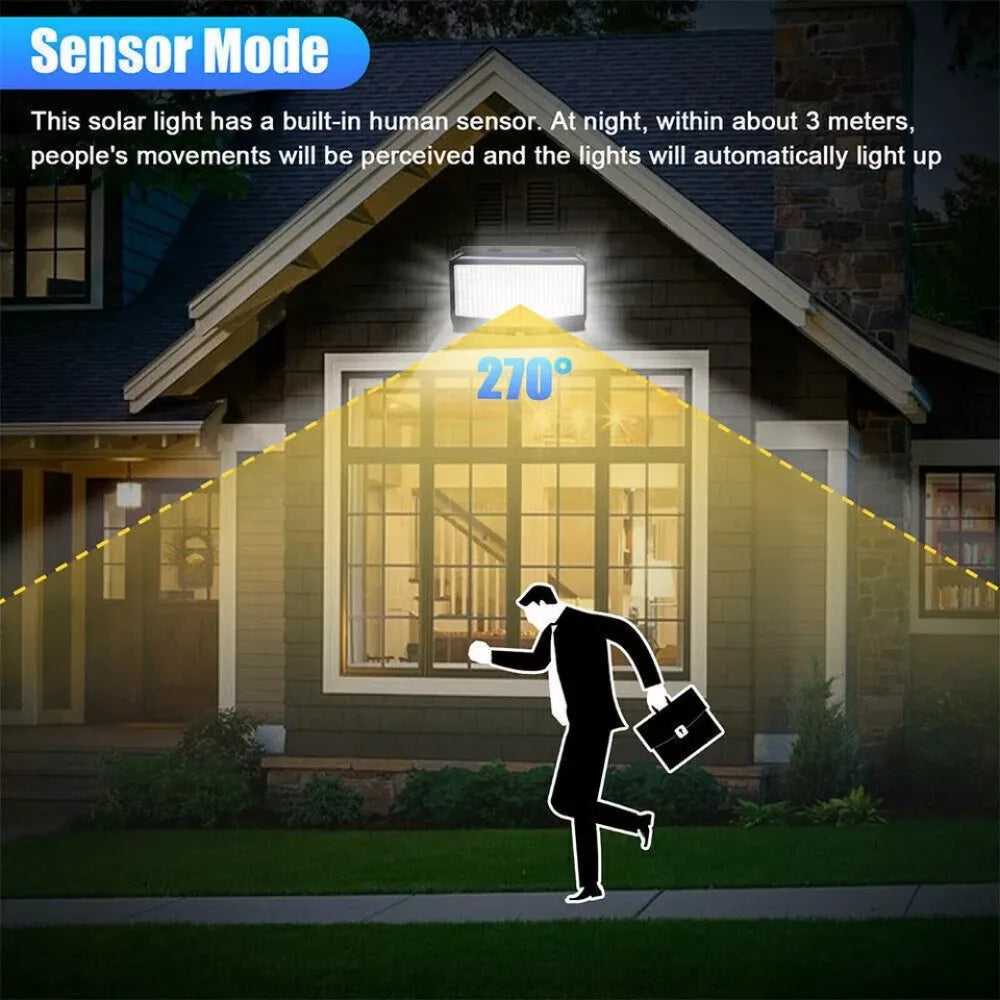 Solar Security Wall Light – 468LED PIR Motion Sensor