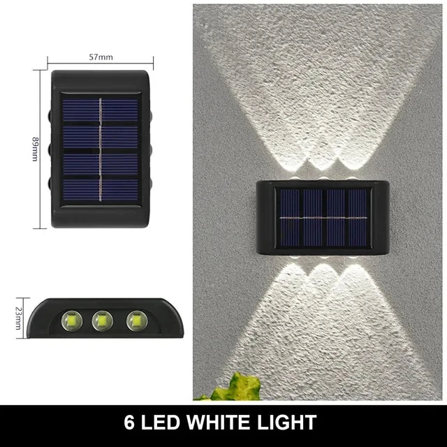 Solar Wall Light 4-10LED – Up Down Waterproof Garden Fence Decor