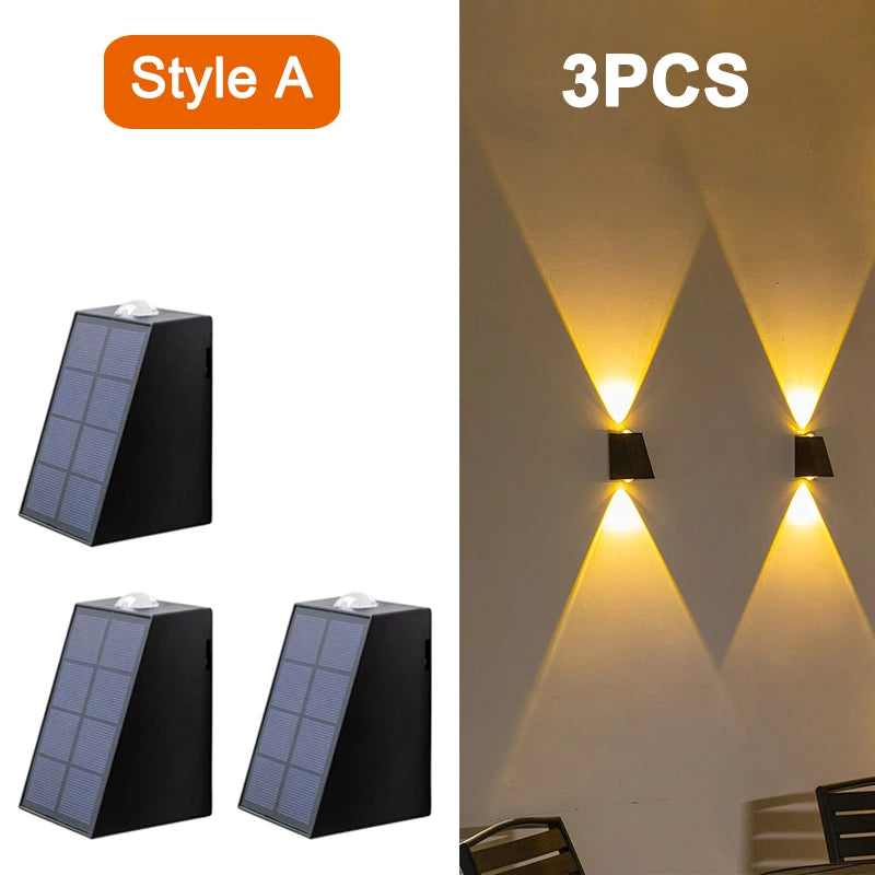 Solar Wall Porch Light – LED Waterproof Outdoor Villa Patio Decor