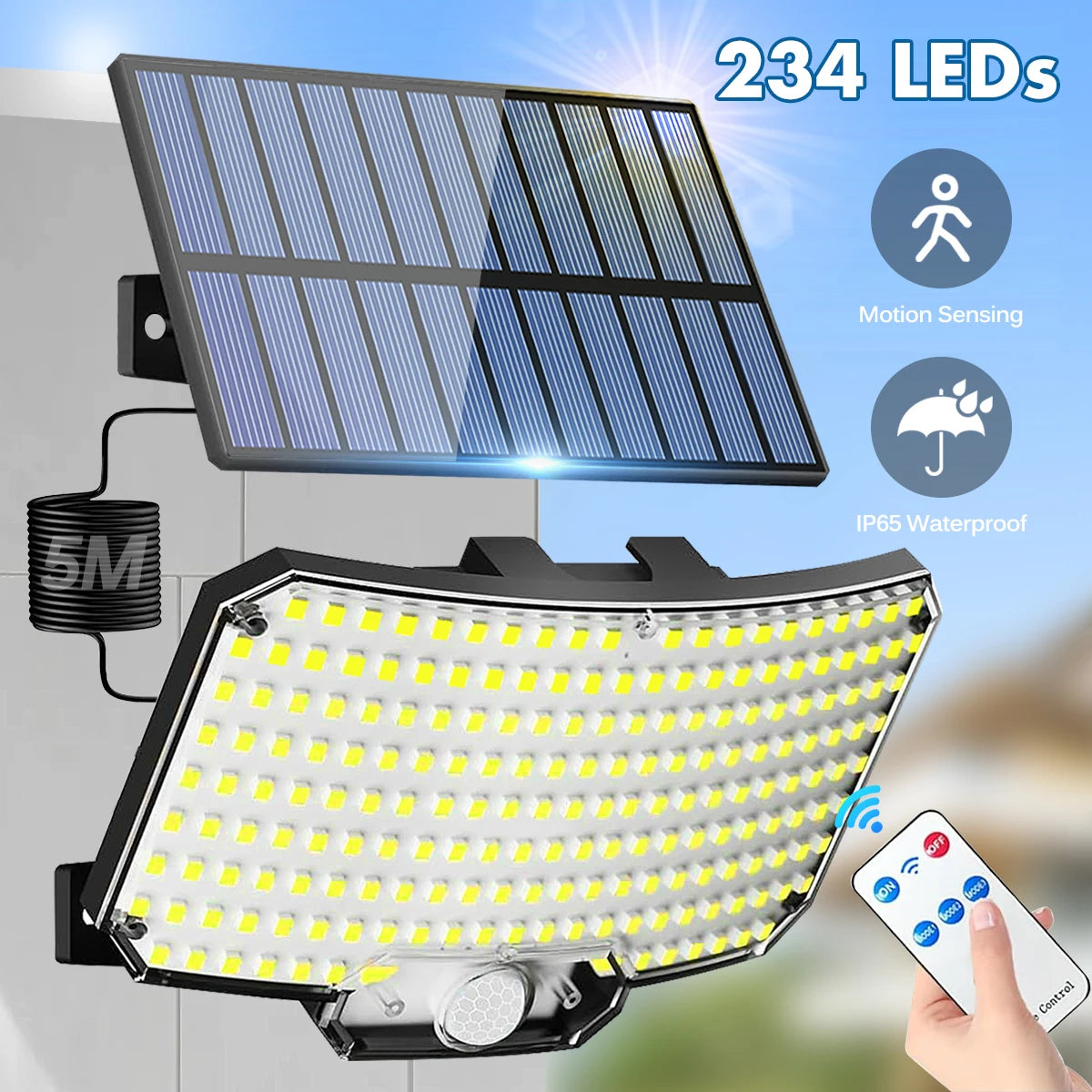 Solar Flood Light – 234LED IP65 Motion Sensor